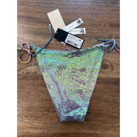 Gianni Bini x Dannijo Bikini Bottom Womens Medium Lilac Sequin Cheeky Tie Side - Picture 5 of 5